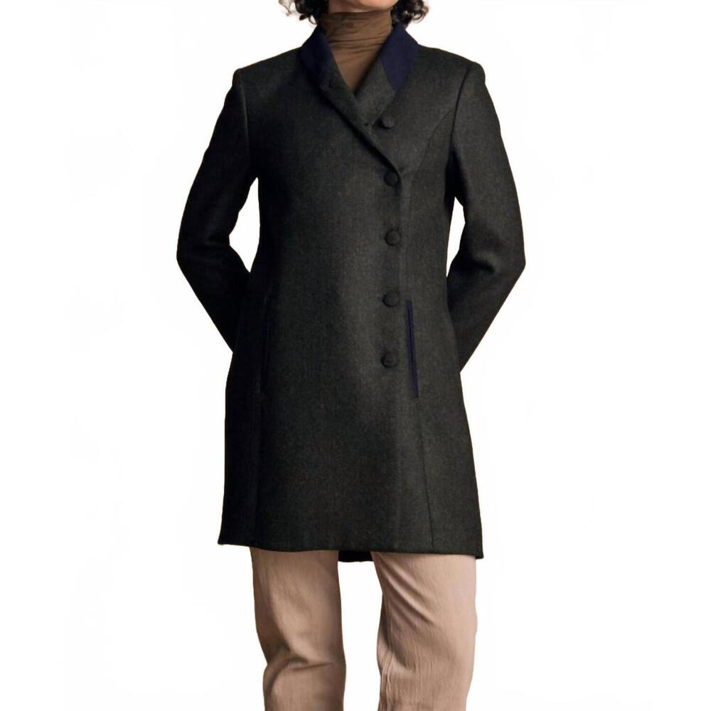 NEW JACK MURPHY robin tweed coat in deep green herringbone